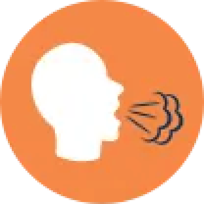 Icon depicting patient coughing