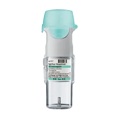 SPIRIVA Respimat (tiotropium) inhaler with cartridge and blue lid