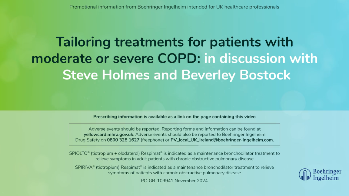 Cover image for 'Tailoring treatments for patients with COPD' video