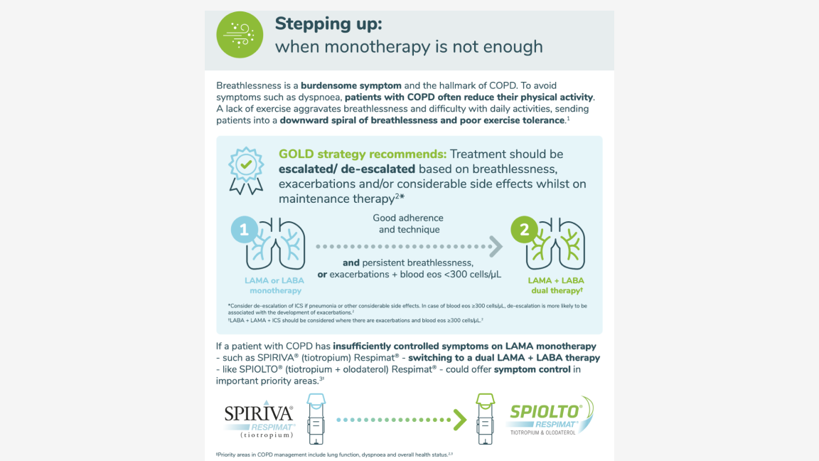 Cover image for infographic 'Stepping up when monotherapy is not enough'