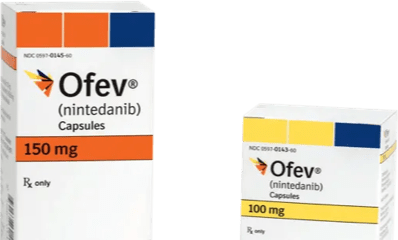 OFEV® (Nintedanib) 150 microgram and 100 microgram packaging